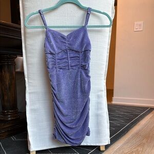 Elegant Purple Ruched Dress